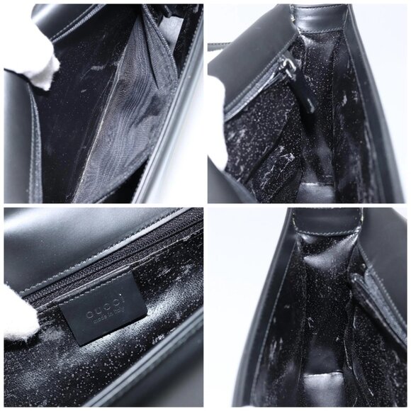 GUCCI Shoulder Bag Leather Black Silver Auth - Picture 16 of 16